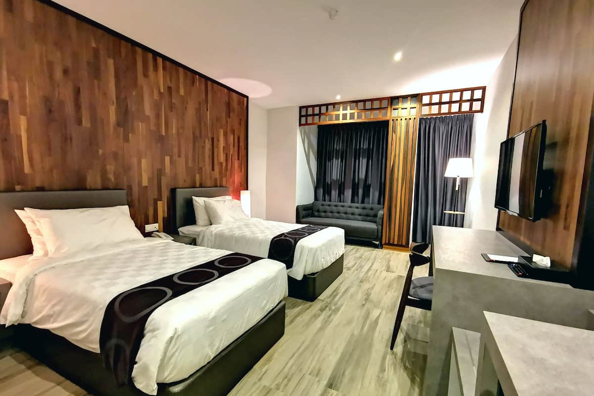 In-room safe, desk, laptop workspace, iron/ironing board