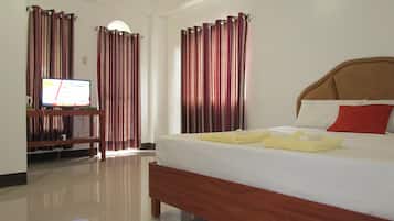 Desk, free WiFi, bed sheets