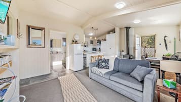 TV, fireplace, DVD player