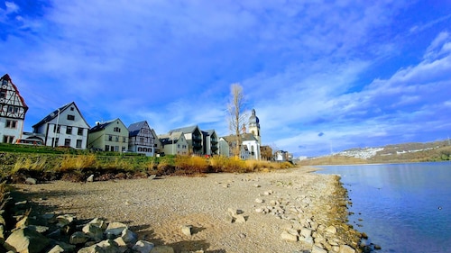 mit Blick auf den Rhein