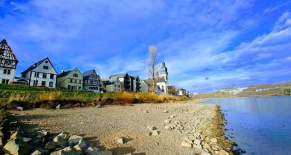 mit Blick auf den Rhein