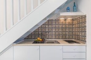 Duplex | Private kitchenette | Fridge, stovetop, espresso maker, coffee/tea maker - Ai Yanni Boutique Rooms - Adults Only (Rhodes)