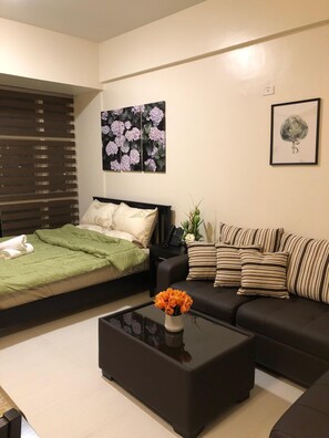 1 soverom, strykejern/-brett, wi-fi (inkludert) og sengetøy