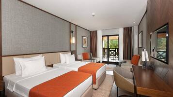 Deluxe Room with 2 Single Beds, Forest View | Minibar, in-room safe, desk, laptop workspace