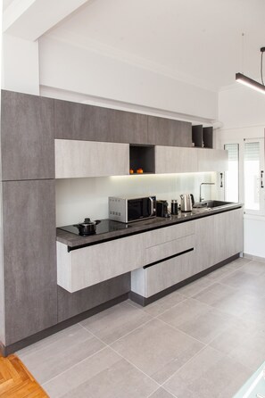 Apartment, 2 Bedrooms | Private kitchen | Full-size fridge, oven, stovetop, coffee/tea maker
