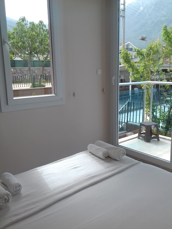 Standard Double Room, 1 Queen Bed, Pool View | Balcony