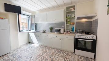 Leilighet, 2 soverom | Eget kjøkken | Kjøleskap, mikrobølgeovn, ovn og kokeplater