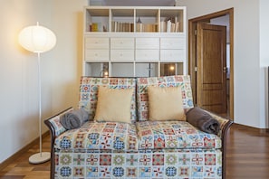 Apartment, 1 Bedroom, Terrace, Ocean View | Living area | Flat-screen TV
