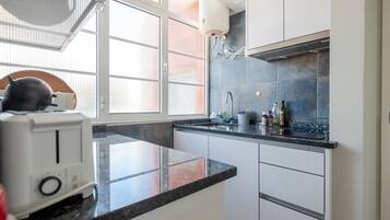 Apartment, 1 Bedroom, Terrace, Ocean View | Private kitchen | Fridge, microwave, stovetop, coffee/tea maker