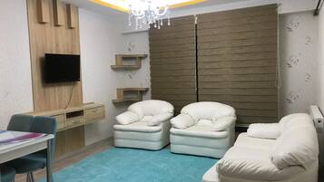 Blackout curtains, iron/ironing board, bed sheets, wheelchair access