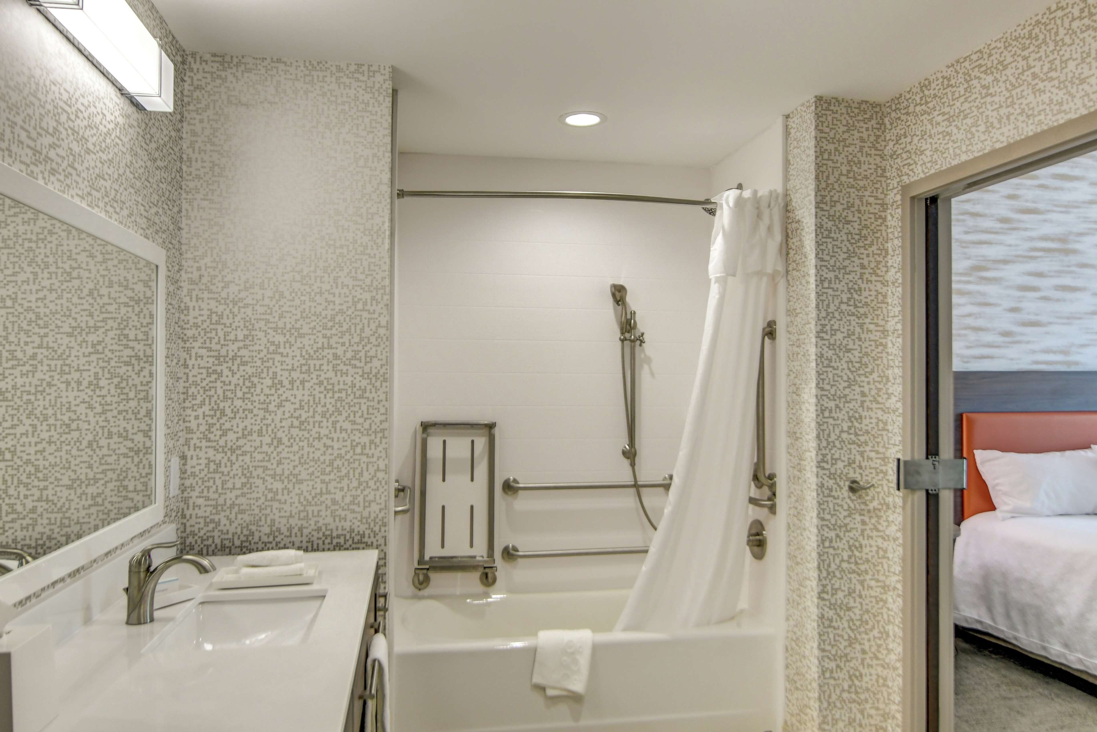 studio, 2 queen beds, accessible, bathtub | bathroom | hair dryer, towels, soap, shampoo