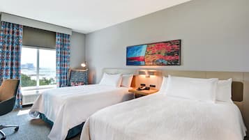 Hypo-allergenic bedding, desk, laptop workspace, iron/ironing board
