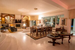 Villa, 4 Bedrooms, Private Pool | Living area | Flat-screen TV, fireplace, video-game console, DVD player - Villa Paradizo (Kalamata)