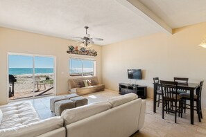 Villa, Multiple Beds, Beach View | Living room | 28-inch Smart TV with cable channels, TV, Netflix