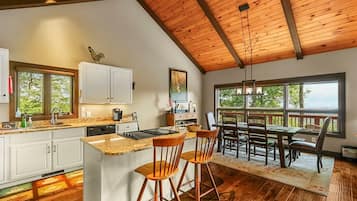 Fridge, microwave, dishwasher, coffee/tea maker