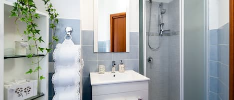 Dusche, Haartrockner, Bidet, Handtücher