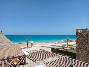 Sun-loungers - chalet 90 sq. m with one bed room and reception  first raw sea view (sidi abdel rahman)