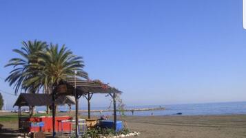 Beach nearby, sun-loungers