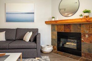 TV, fireplace, streaming services