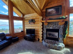 TV, fireplace, video games, DVD player