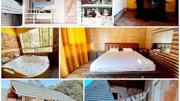 Luxury Cabin, 1 King Bed, Jetted Tub, Pool View | 1 bedroom, individually decorated, individually furnished