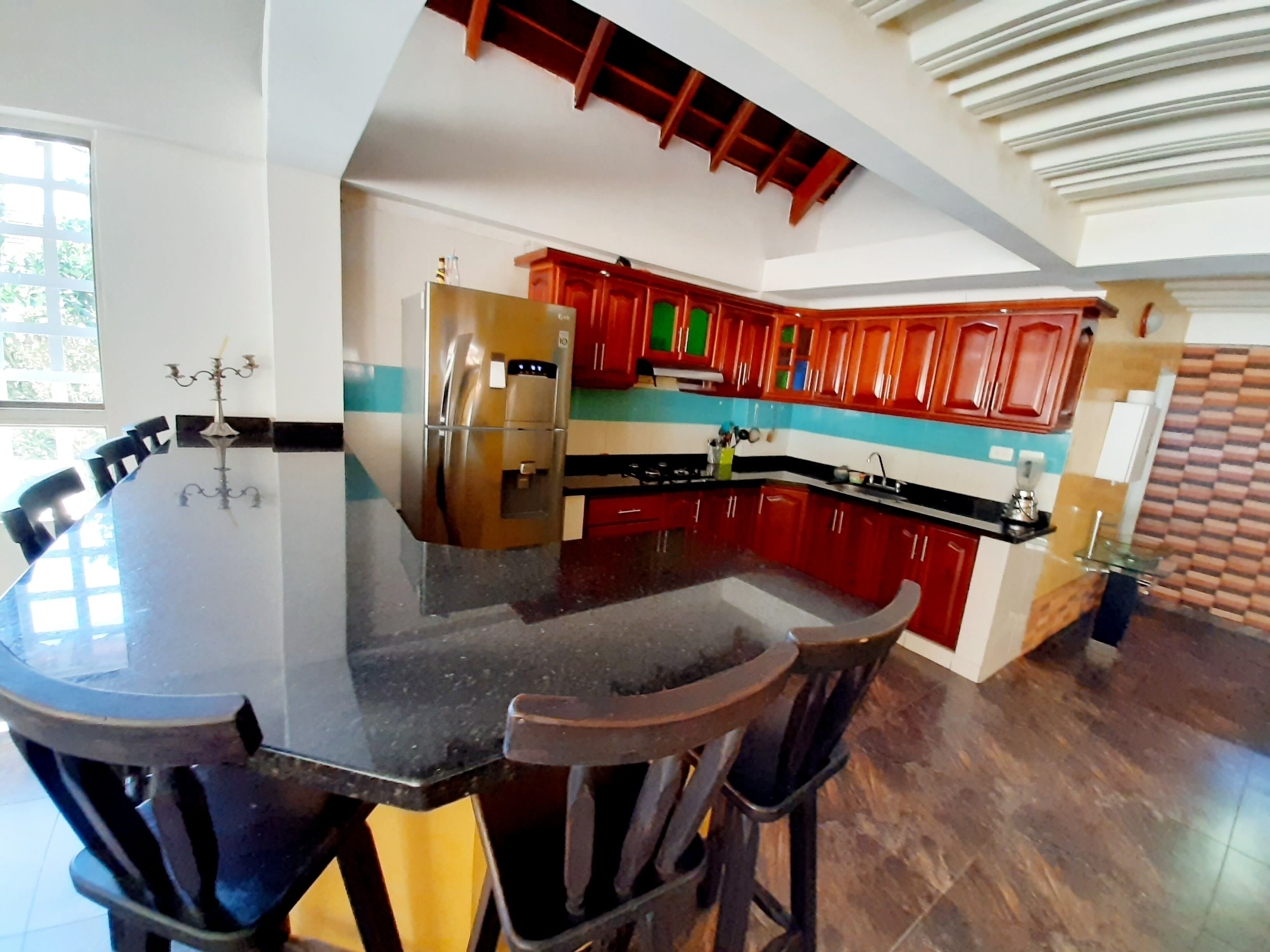 Luxury Chalet | Private kitchen | Full-size fridge, oven, blender, cookware/dishes/utensils