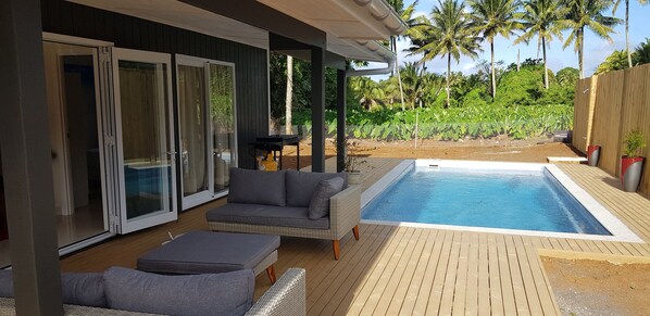 Villa, 2 Bedrooms, Mountain View | Balcony view - Te Etu Villa (Rarotonga)