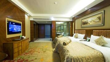 In-room safe, desk, blackout curtains, iron/ironing board