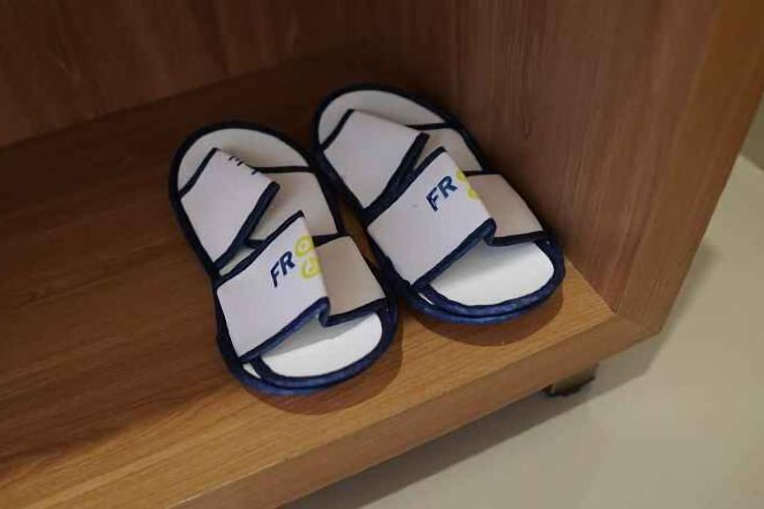 Shower, free toiletries, slippers, towels