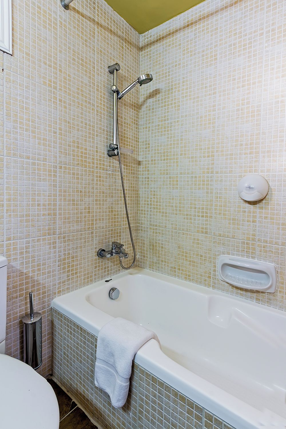 A bathroom with a bathtub, a shower, and a toilet.