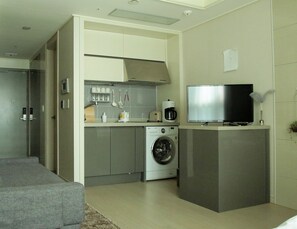 Family Room (Foreigner Only) | 1 bedroom, desk, blackout drapes, iron/ironing board - Location in Myeongdong Studio (Seoul)