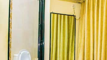 Shower, slippers, towels