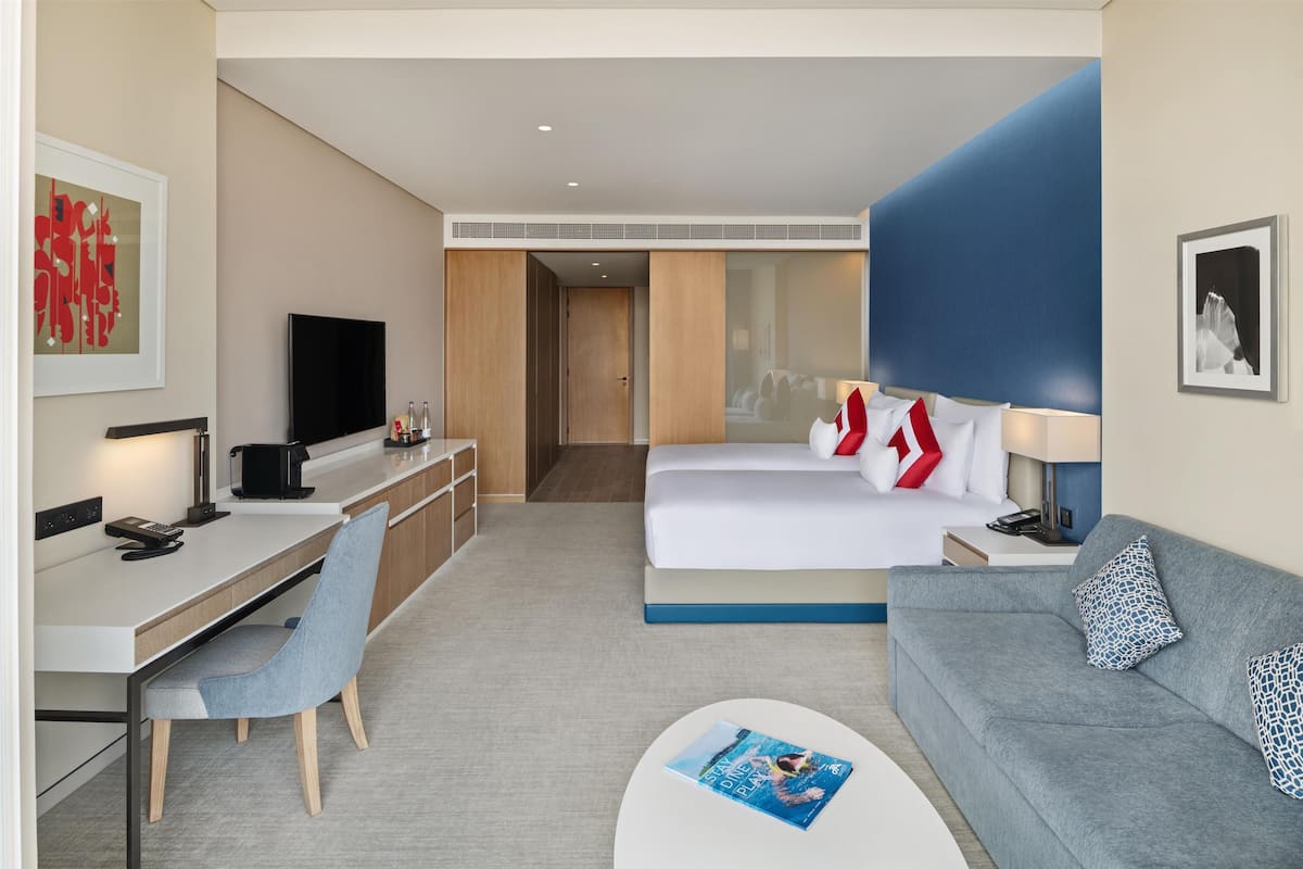 1 slaapkamer, luxe beddengoed, donsdekens, een minibar