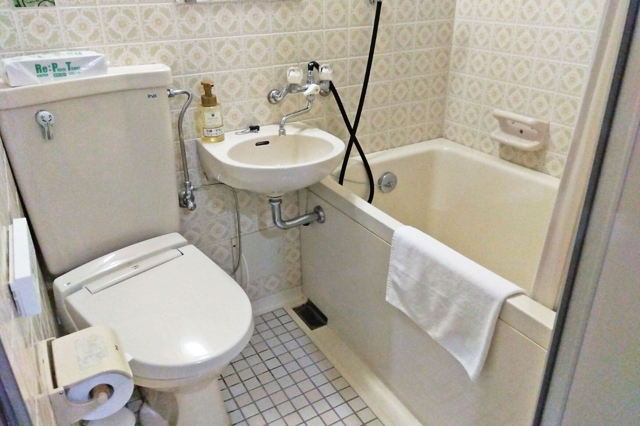twin room, non smoking | bathroom | combined shower/bathtub, free toiletries, hair dryer, slippers