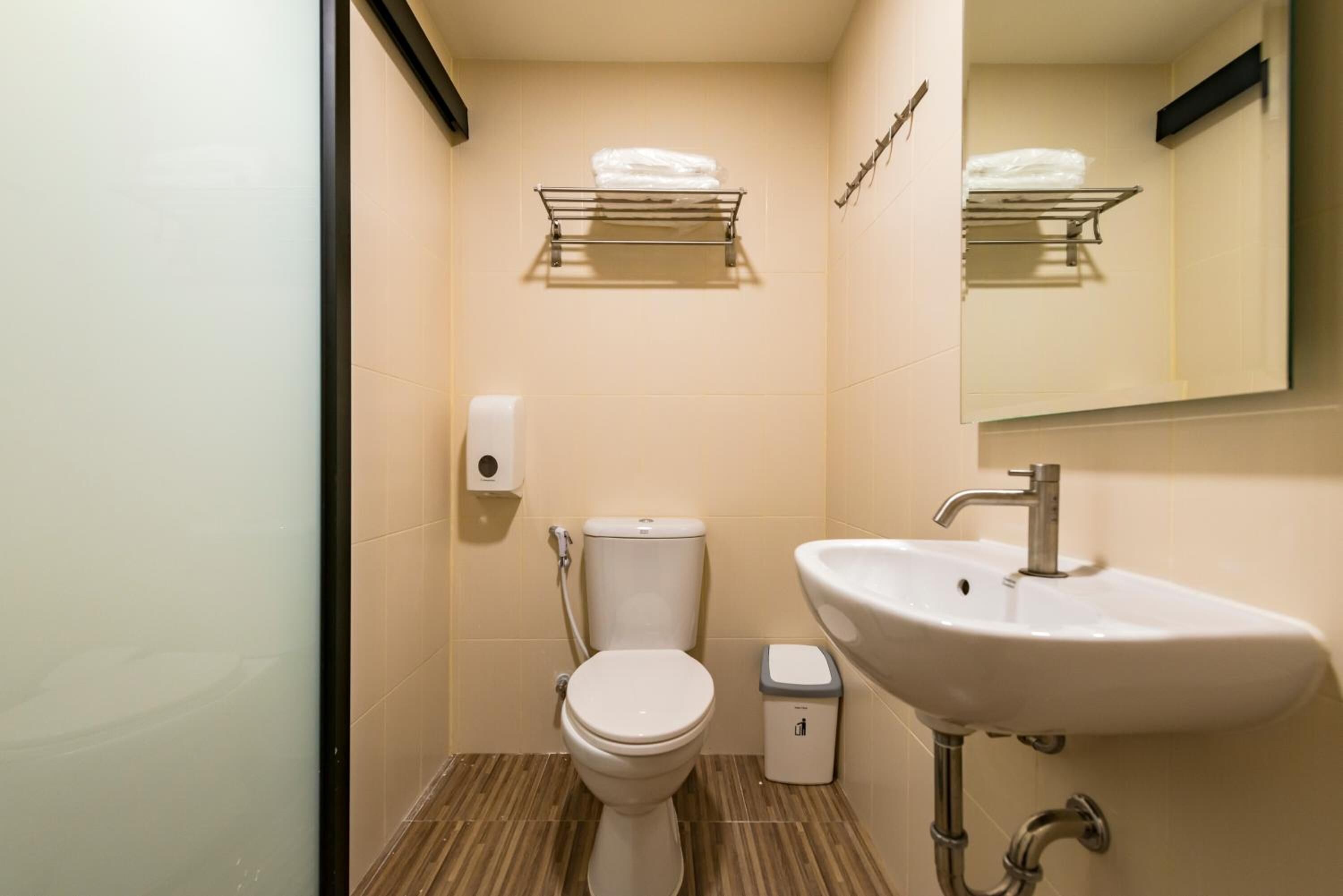 shower, hydromassage showerhead, hair dryer, slippers