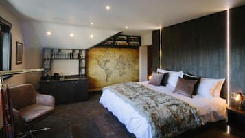 Suite de lujo, 1 cama King size, vista a la montaña | Ropa de cama de alta calidad y camas con pillow-top