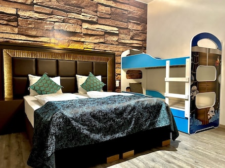 Desk, free WiFi, bed sheets