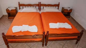 2 bedrooms, blackout curtains, iron/ironing board, bed sheets