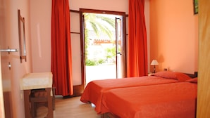 Basic Studio, 2 Twin Beds, Pool View | Blackout drapes, iron/ironing board, bed sheets - Hotel Olga (Corfu)