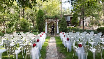Outdoor wedding area