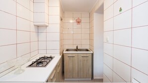 Apartamento (1 Bedroom) | Cocina básica privada | Placa de cocina y utensilios de cocina
