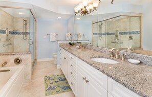 Condo, 3 Bedrooms | Bathroom | Hair dryer, towels - Janthina 2A (Sanibel)