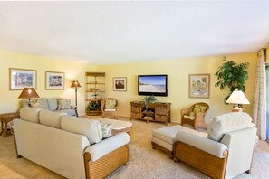 Condo, 3 Bedrooms | Living area | TV - Kings Crown 111 (Sanibel)