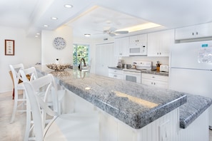 Condo, 3 Bedrooms | Private kitchen | Fridge, microwave, oven, stovetop - Janthina 2B (Sanibel)