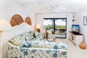 Condo, 2 Bedrooms | Living area | Flat-screen TV - South Seas Beach Cottage 1414 (Captiva)