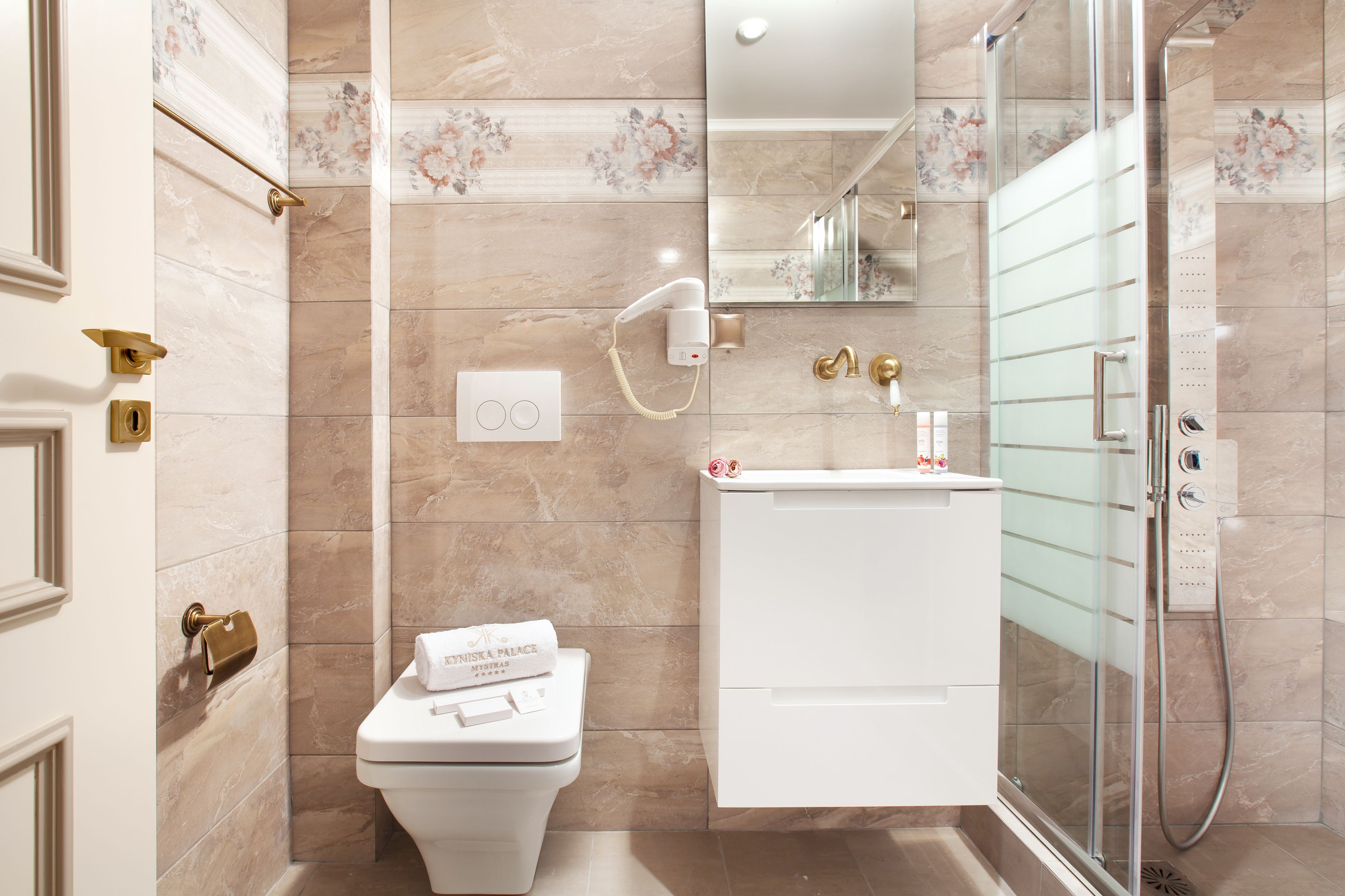 shower, free toiletries, hair dryer, bathrobes