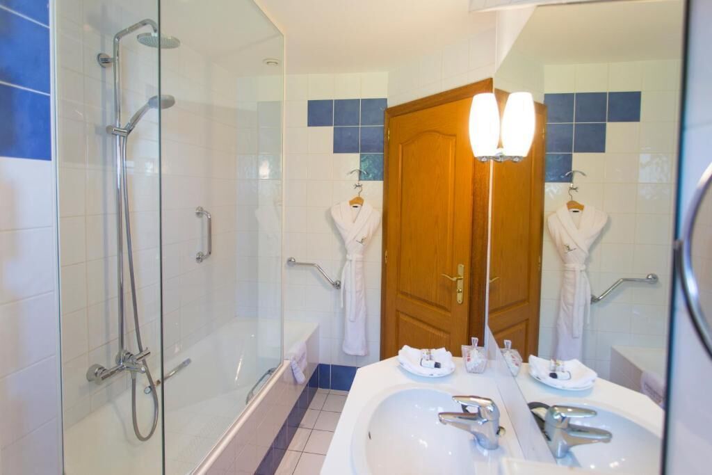 free toiletries, hair dryer, bathrobes, slippers