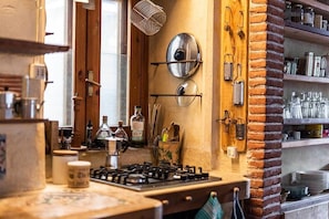 Apartment, 3 Bedrooms, Tower (Ammiraglia) | Private kitchen | Fridge, cookware/dishes/utensils