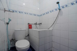 Shower, free toiletries, towels