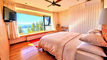 Suite Panoramique, vue lac | 1 chambre, draps en coton égyptien, literie de qualité supérieure